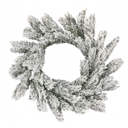Xmas Wreath Frosted White 18"